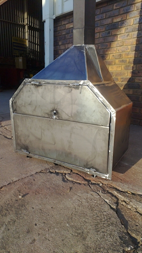 built in mild steel braai with stainless steel grill
